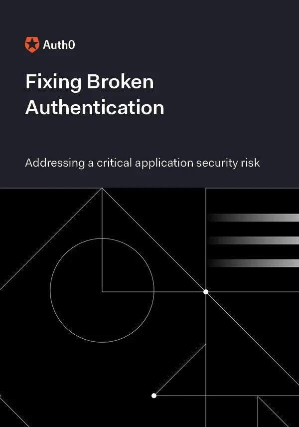 Screenshot of the cover of a PDF titled Fixing Broken Auth